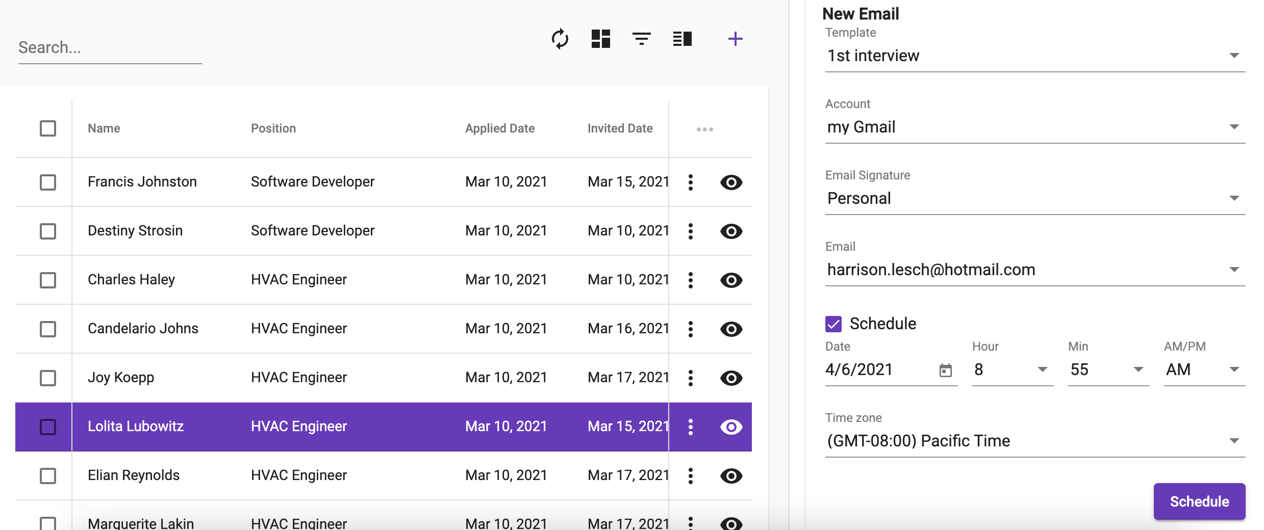 Schedule Emails